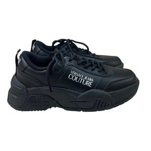 NEW Versace Jeans Couture Eco Dye Stargaze Sneakers 39 / 9 Black Leather